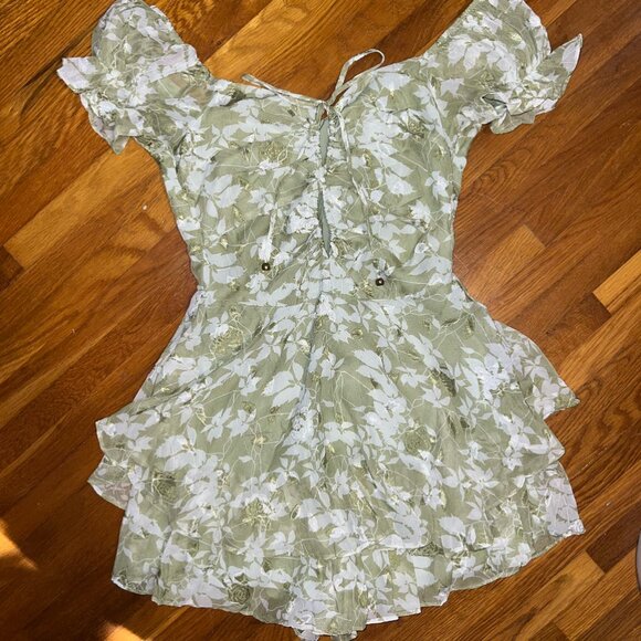 Green Floral Rumper - Picture 4 of 5